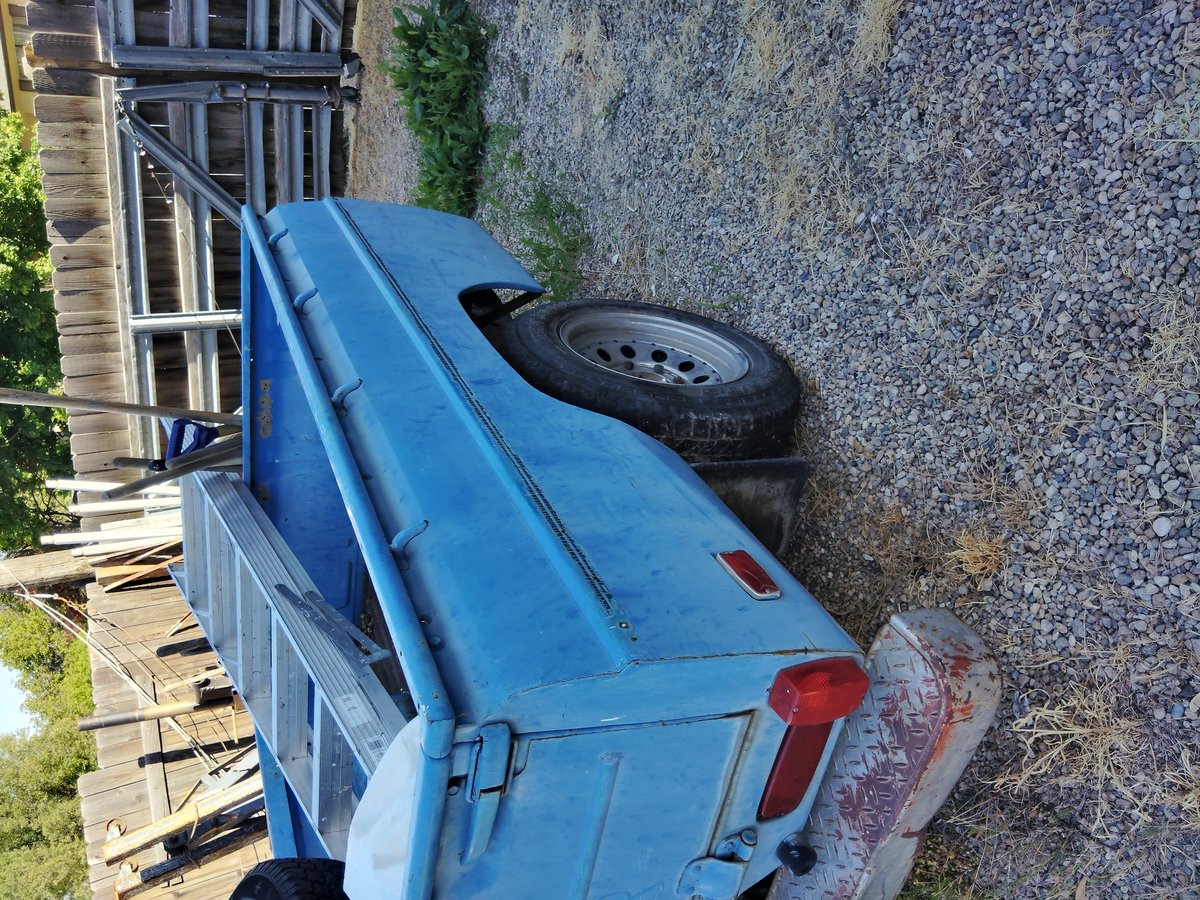 Blue truck bed rusted worn needs repair photo 3